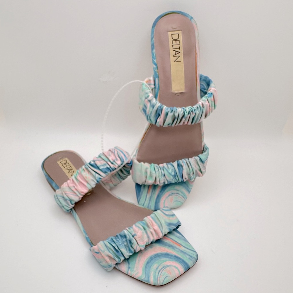 DELTAN Women's SZ 6.5 Multicolor Slide Sandals NWOT